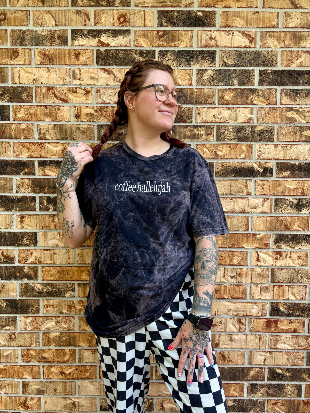 Coffee, Hallelujah Embroidered T-shirt