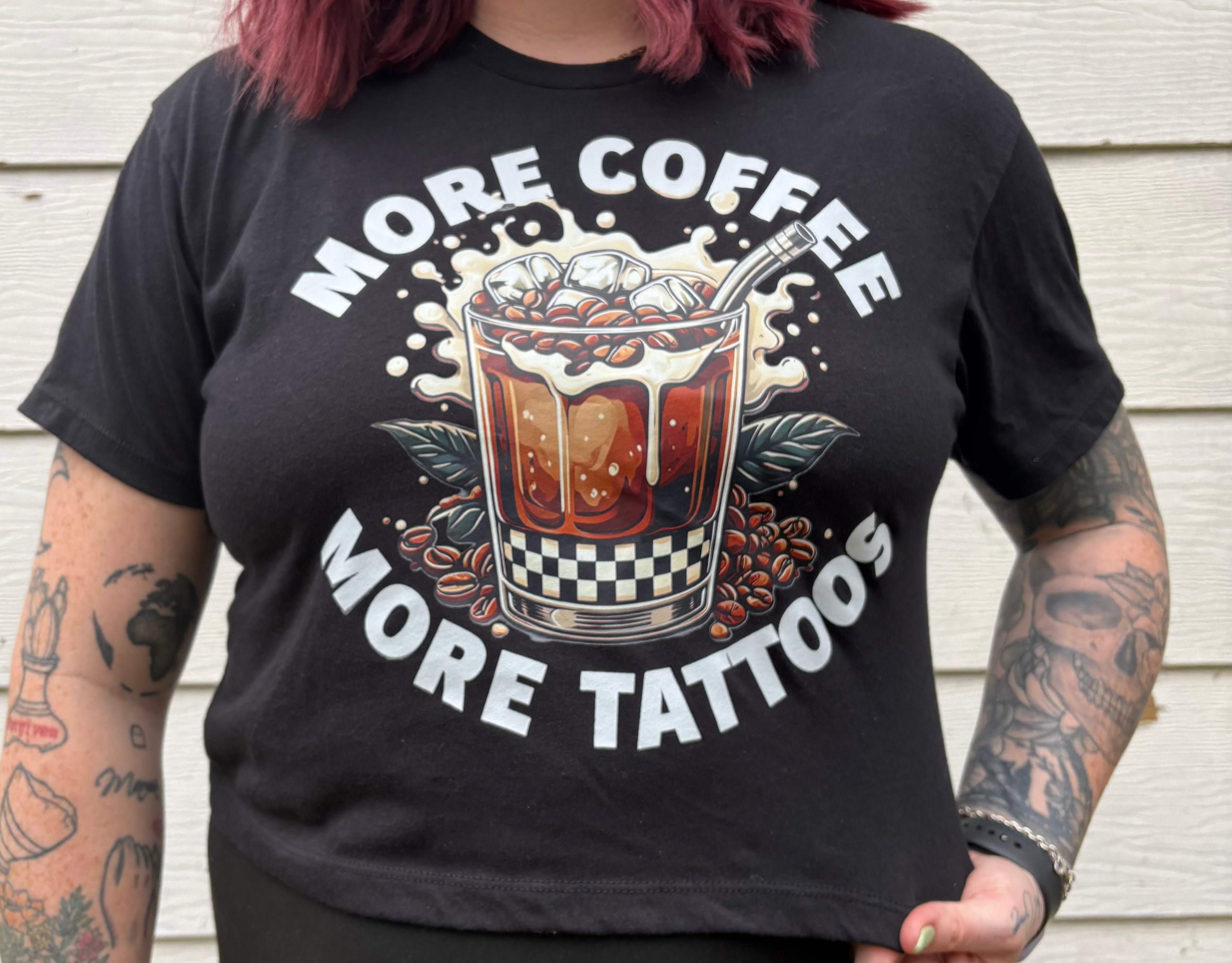 More Coffee, More Tattoos,  Cropped T-shirt