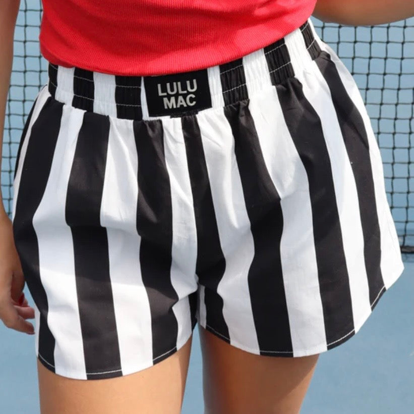 Black Striped Shorts