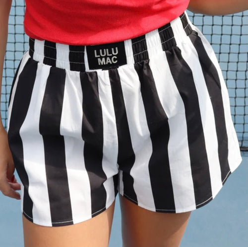 Black Striped Shorts