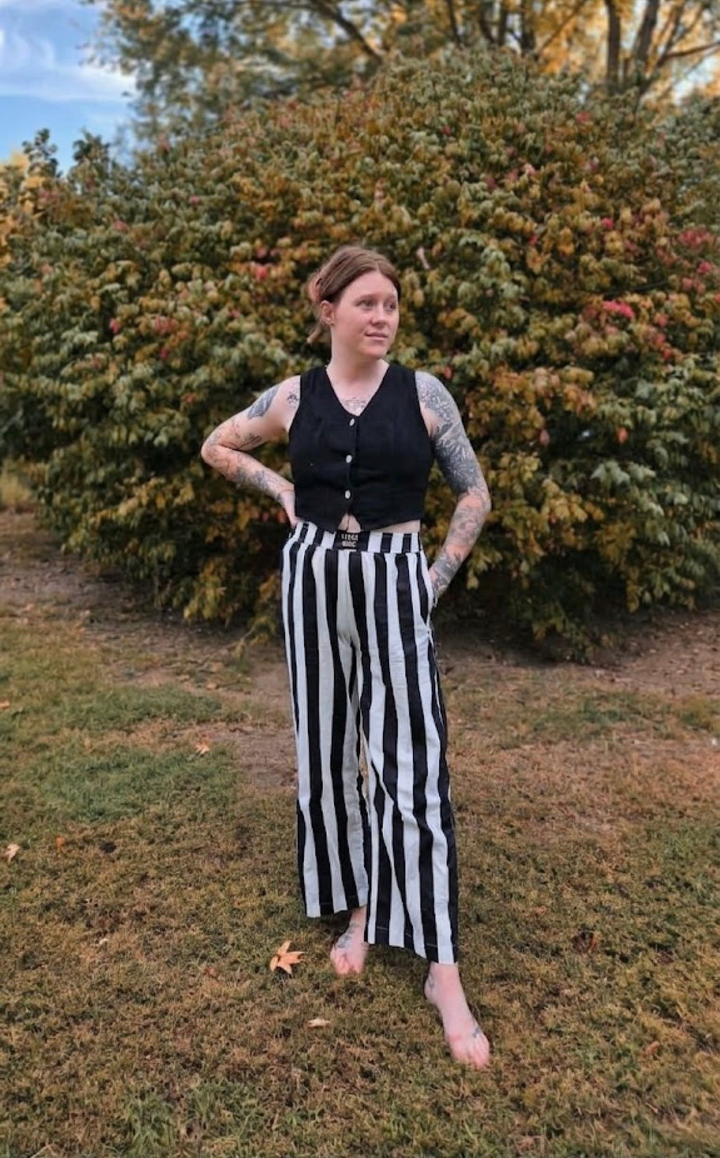 Black Striped Pants