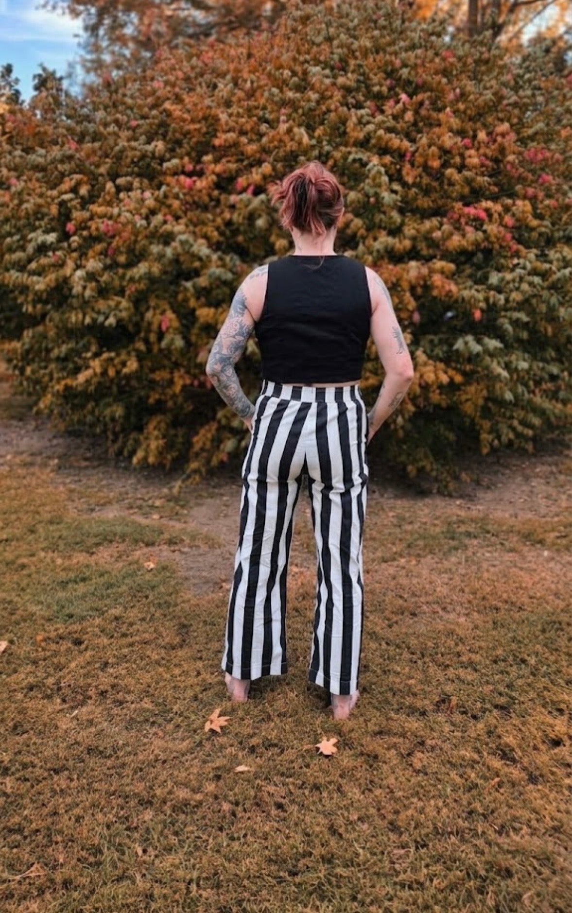 Black Striped Pants