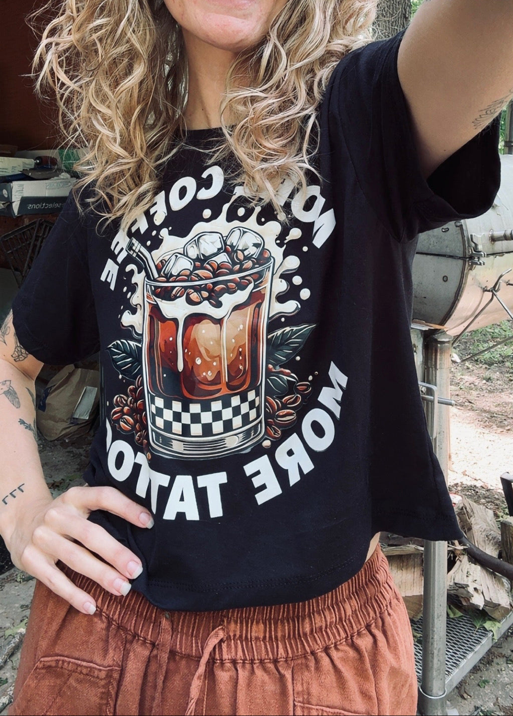More Coffee, More Tattoos,  Cropped T-shirt