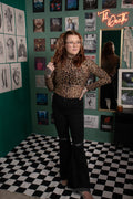 Leopard Mesh Top